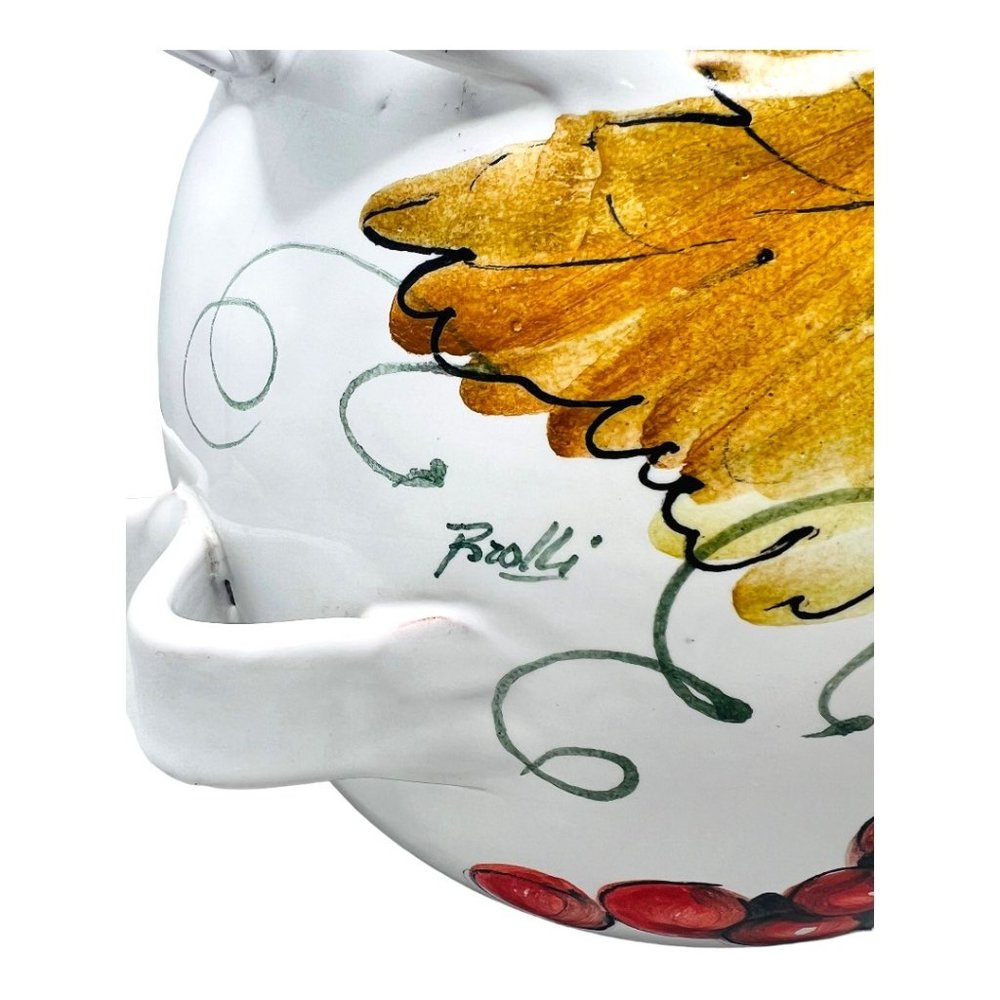 Brolli & Toniolo Large Ceramic Vase Grapes Design Handmade In Italy - Picture 7 of 13